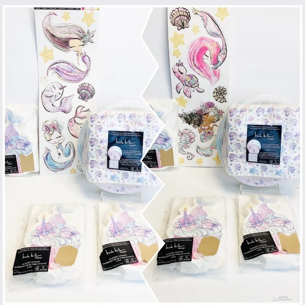 Girls Mermaid Party Supplies By Nicole Miller 208 PCs